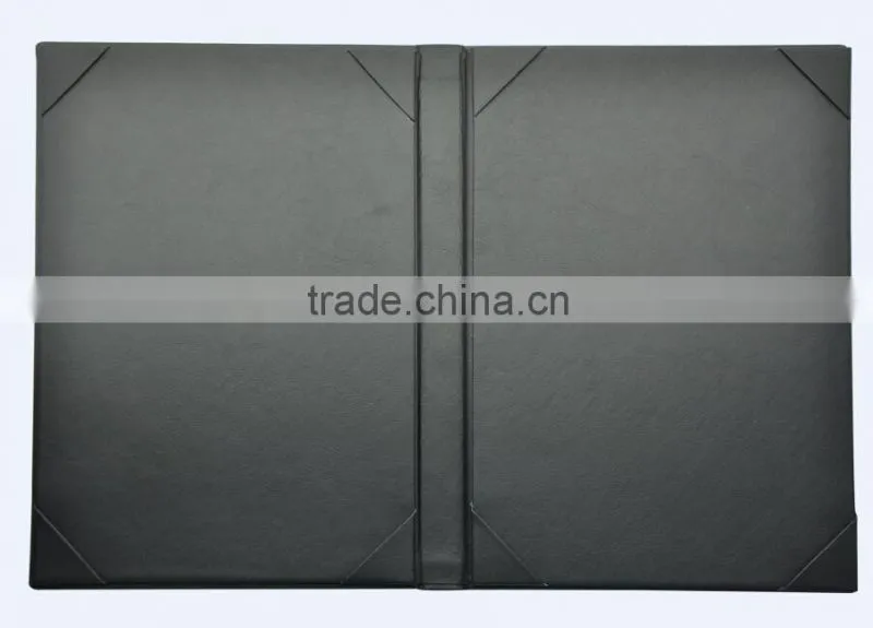 Fashion Black Tri-folding High Quality Cover Design Menu Book