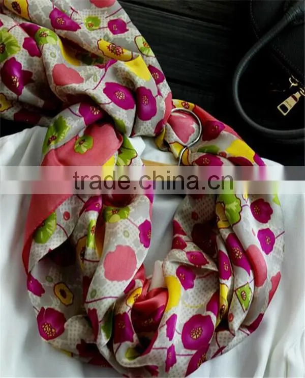 Factory price cheap gift silk chiffon custom printed scarf