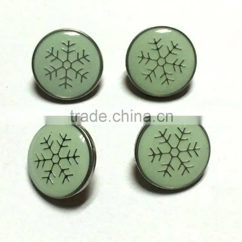 with mint green color logo epoxy spring snap button