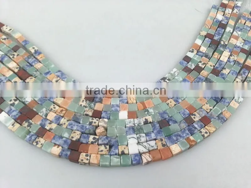 Factory Wholesale 4mm/ 6mm/8mm/10mm/12mm Natural Assorted Loose Gemstone Cube Beads