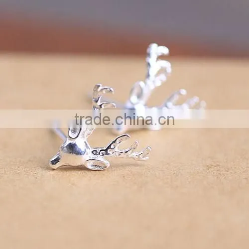 Silver color elk earring stup/ fashion christmas earring jewelry for gift E2020