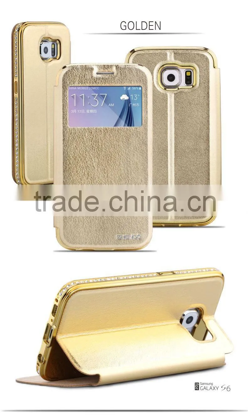 Shengo Leather Flip Case for Samsung Galaxy S6