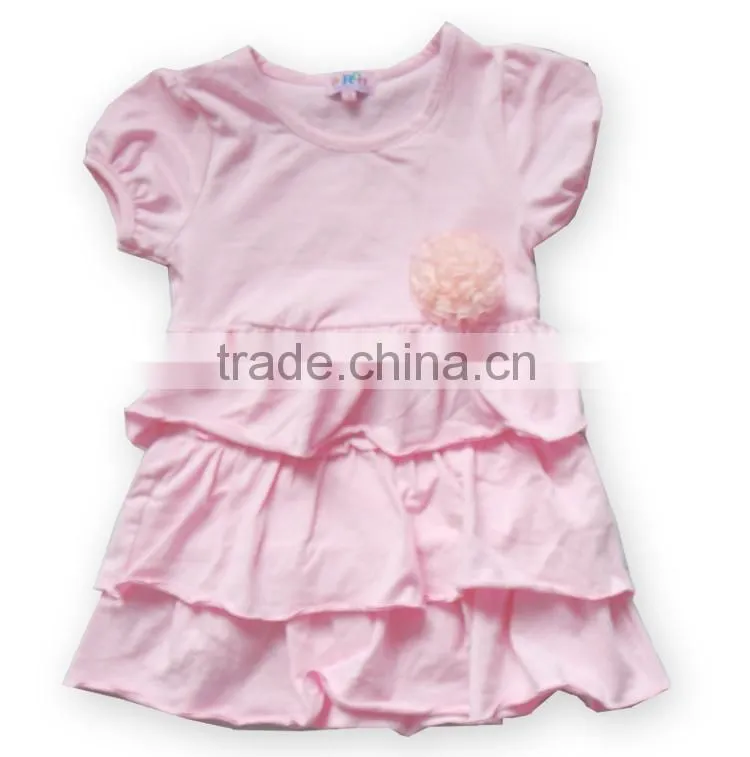 2016 Summer girls dress casual short sleeve dresses kids clothes
