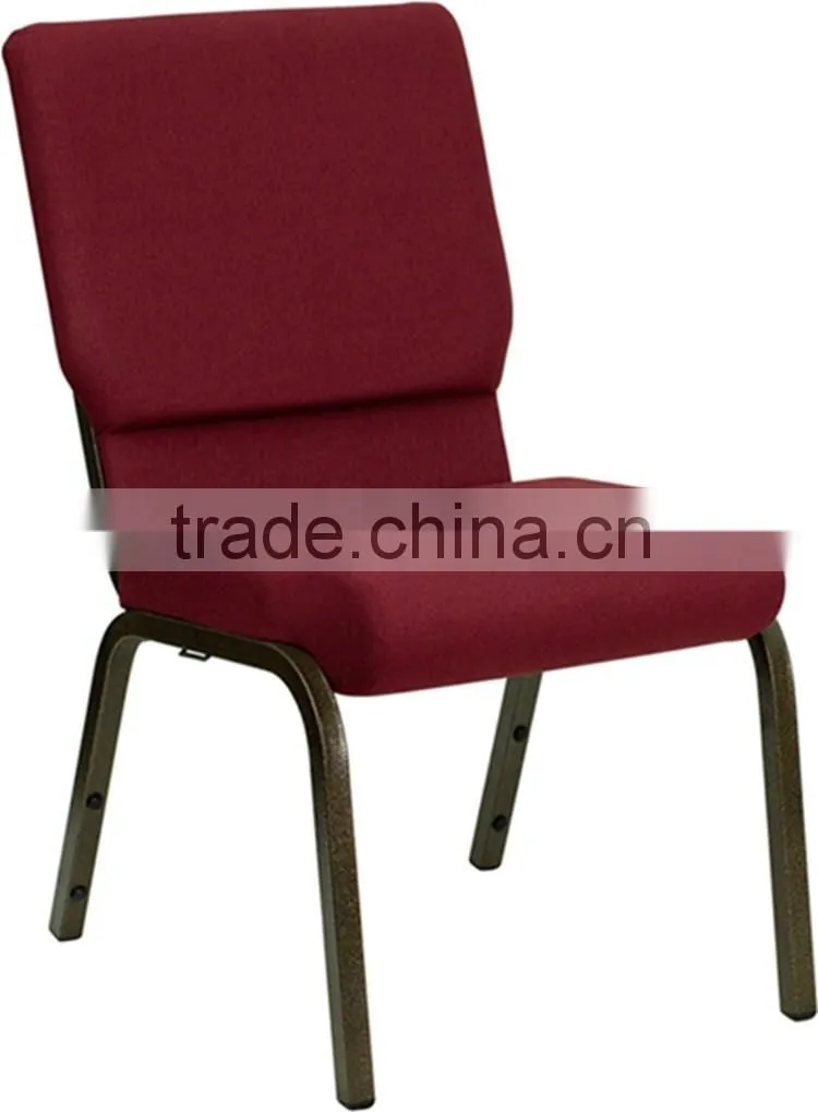 Burgundy fabric upholstery armless Chapel Chair with elegent design