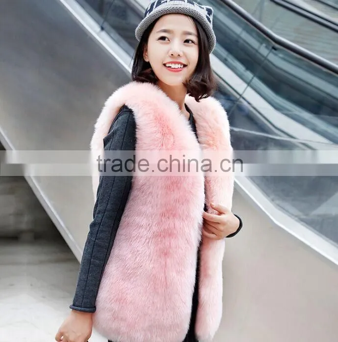 QYQX-001 High quality blue fox fur vest
