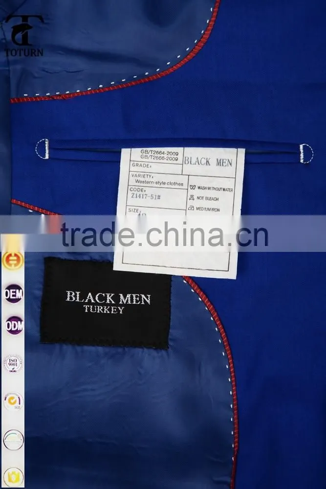 new products 2016 European Style direct manufacturer oem factory Formal Wear Slim Fit sky blue polyester fabric Business Suits