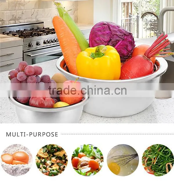 Low price and mirror polishing stainless steel mixing bowl set