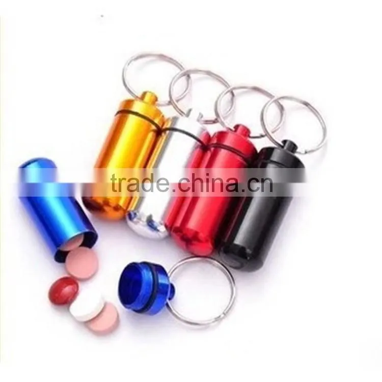 FDA Standard Custom Logo Promotional Metal Mini Pill Key Holder