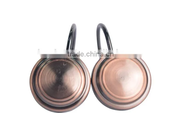 shower curtain hooks/shower curtain track hooks ,metal rounded shape curtain hanging hooks