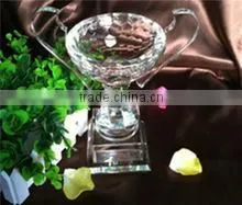 Nice Color Crystal Glass Sugar Bowl with Lit for Home Decoration