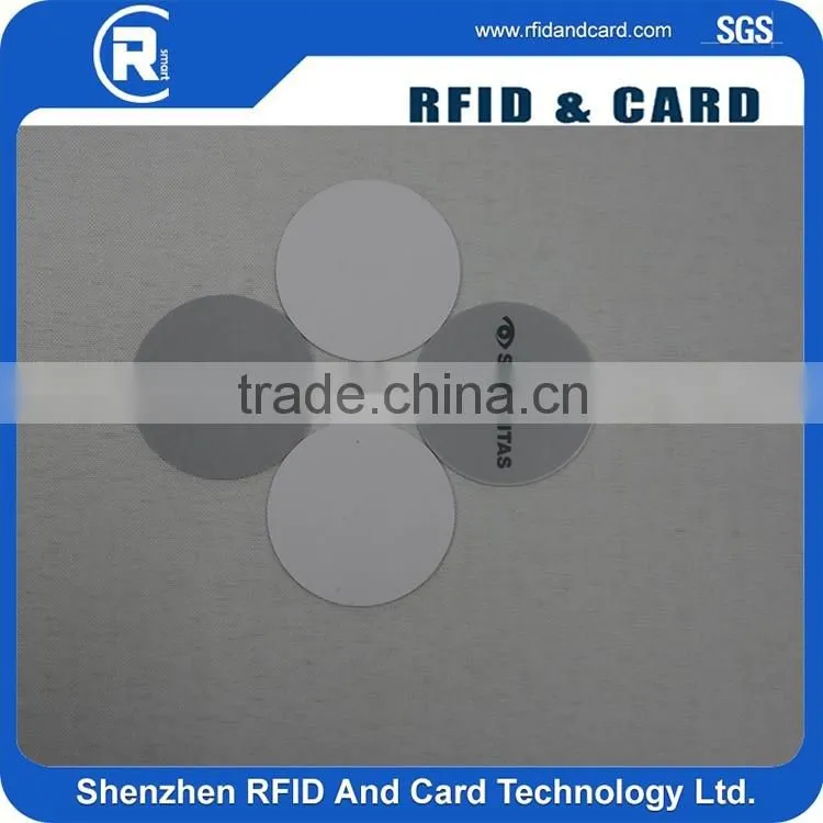MIFARE Ultralight EV113.56MHz Coin PVC card / RFID Tag/DIS CARD With 3M adhesive