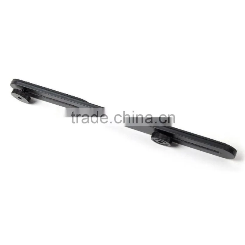 Dual Flash Bracket Holder for 1/4" Screw Tripod Light Stand For DSLR Camera