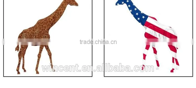 Heat Transfer Printing Giraffe 3D Wooden Puzzle