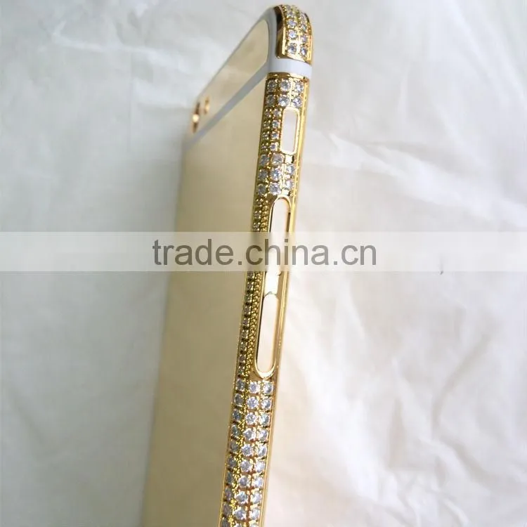 best selling for iphone for iphone 6 plus rose gold housing with crystal