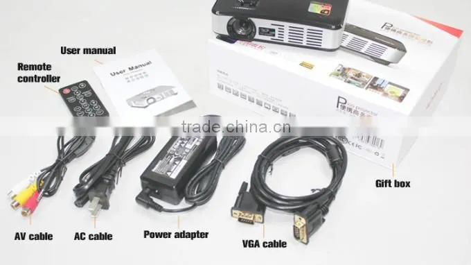 500Lm pico dlp 3D projector with HDMI in, VGA, AV in, USB (SMP7047A)