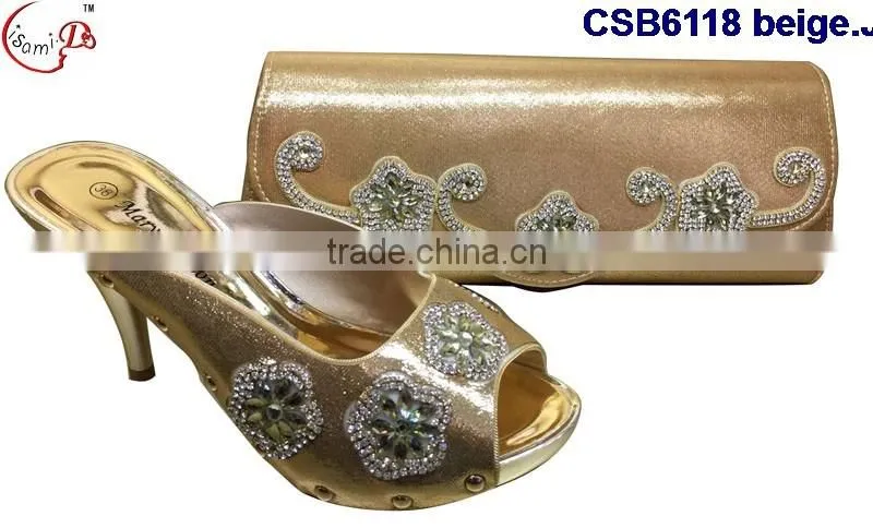 CSB6118 2016 The latest fashion woman italy style high heel sandal shoes with fashionable bags