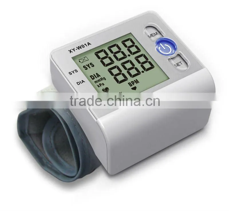 blood pressure monitor OEM stylish 90 group memory sugar glucose sphygmomanometer measurement wrist type blood pressure monitor