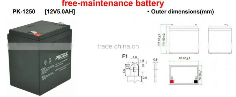 Factory Supply Rechargeable Lead Acid UPS Battery 12V 5Ah For Motorcycle