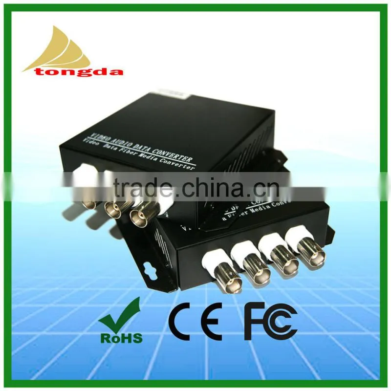 Fiber Optical Video Converter 4 channal BNC RG6 To Fiber optic Converter