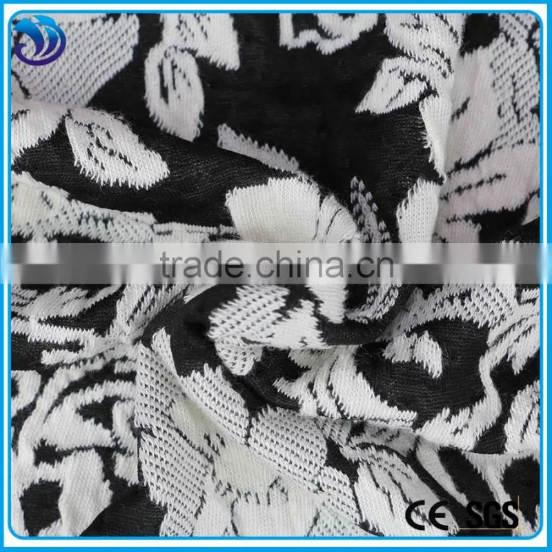 factory price cotton polyester spandex jacquard fabric New style knitted jacquard fabric