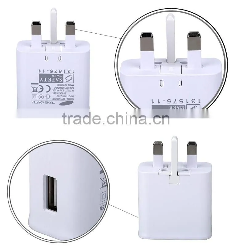 Hot selling universal EP-TA10UWE white wall charger UK 3pin plug for samsung