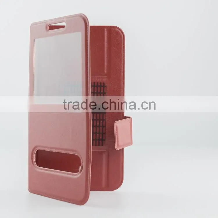 Flip PU mobile case leather phone shell case general any models Universal cell phone case for huawei p8 lite