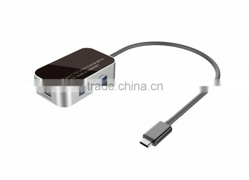 Type C USB HUB with SD TF LAN RJ45 Ethernet Slot