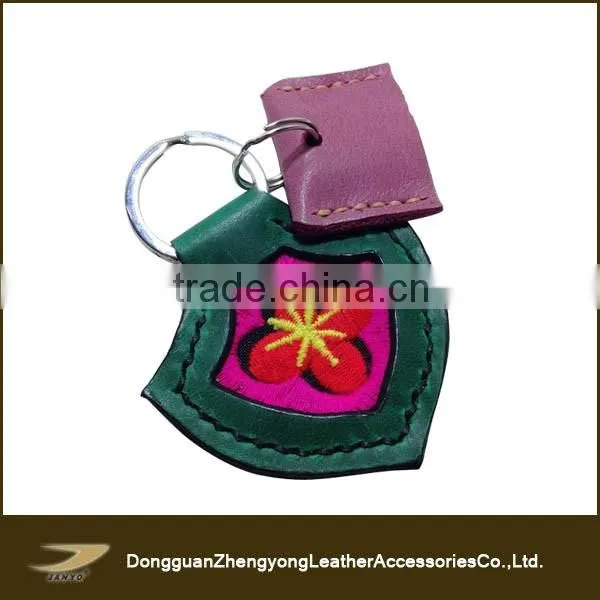Latest design popular handmade leather needlepoint keychain