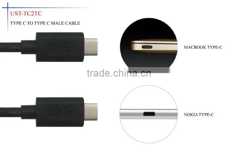 High Speed 1M 10Gbps USB 3.1 Type C Male to Typec Male Charger Sync Date Cables For Mobile Phone Hard Driver