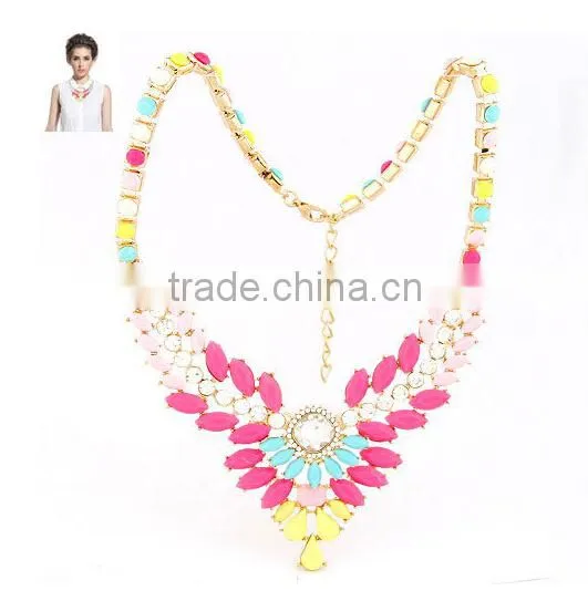 2015 hot fashion designs diamond necklace