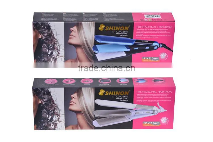 Hair crimper and straightener 2 in 1 hair salon tools