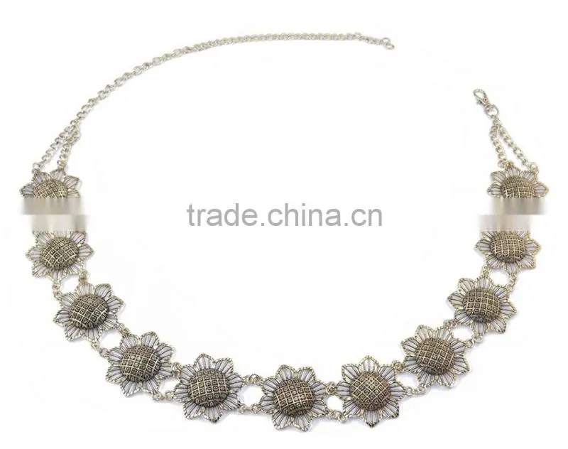 Hot Fashion Charm Popular Bohemia Silver Plated Square Shape Belly Necklace