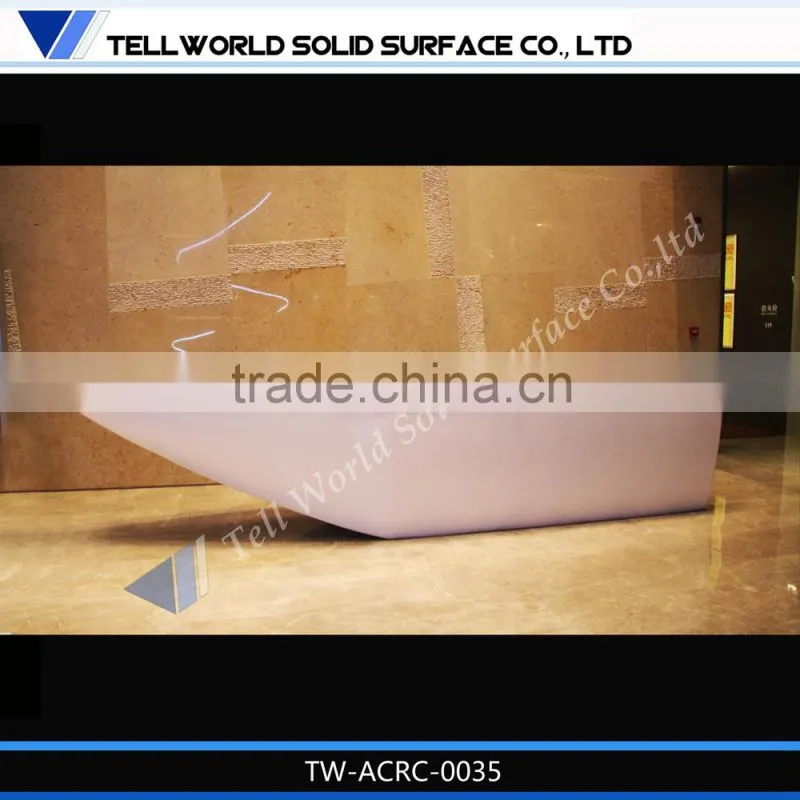 Fancy Style Office Furniture Artificial Marble Reception Counter Design