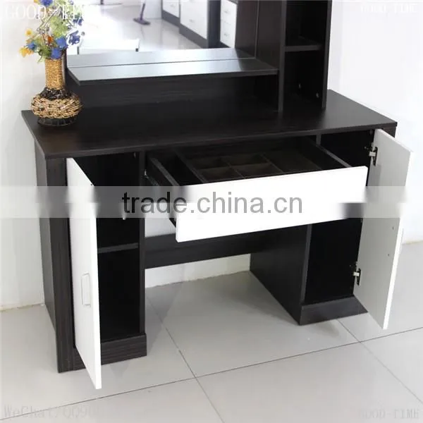 wooden grain melmained MDF board Modern large simple cheap dressing table