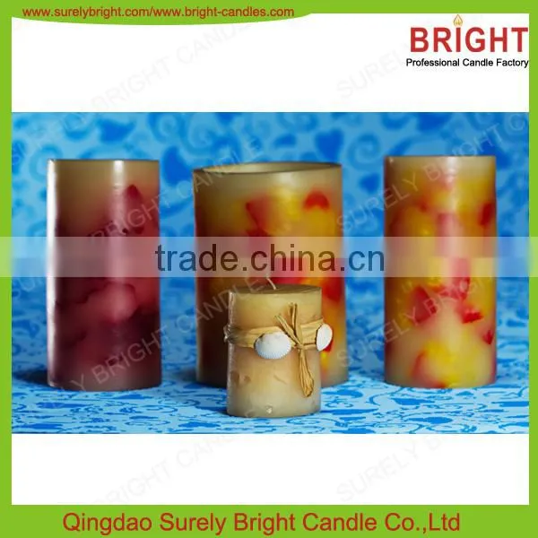 colored scented pillar candles in bulk