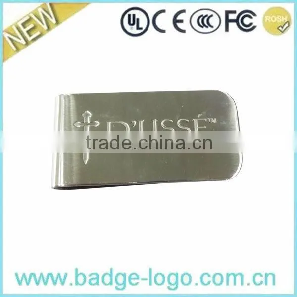 Delicate stainless steel money clips with etched LOGO