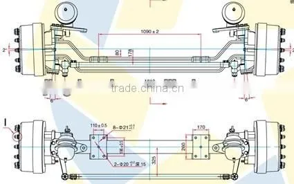 xcmg yutong mining dump vechicle truck steering drive axle GTQ10 steel welded rear and front drive steer axle torsion axle