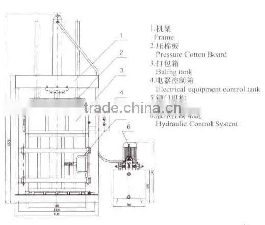 Textile Service Machine SFU120G Vertical Hydraulic Baling Press