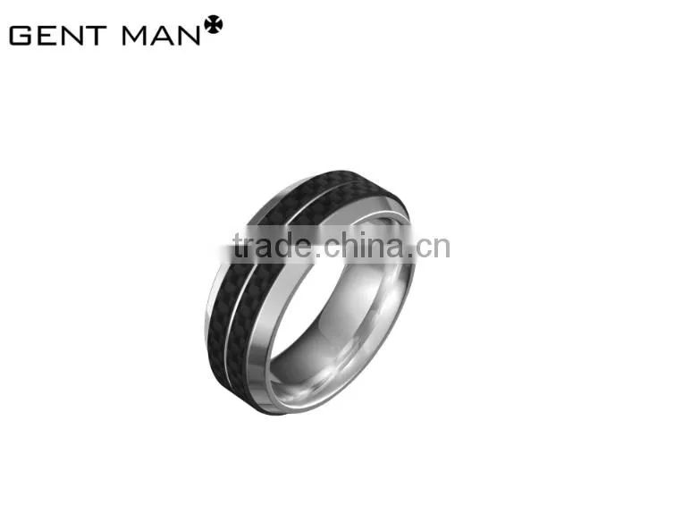 Fashion Design American Style hot selling Custom carbon fiber ring for men Titanium Band