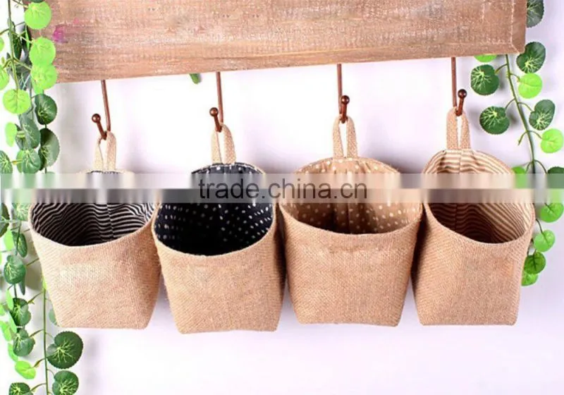 Jute Wall Door Hanging Storage Bag Case Basket