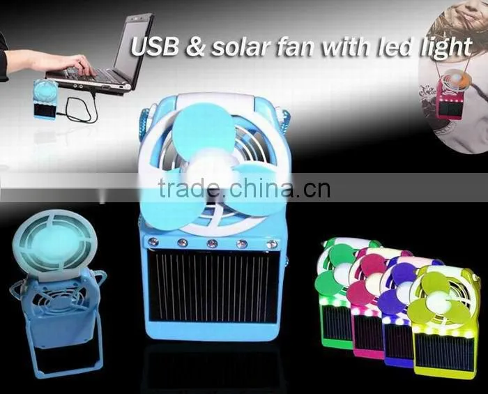 USB solar fan with LED light