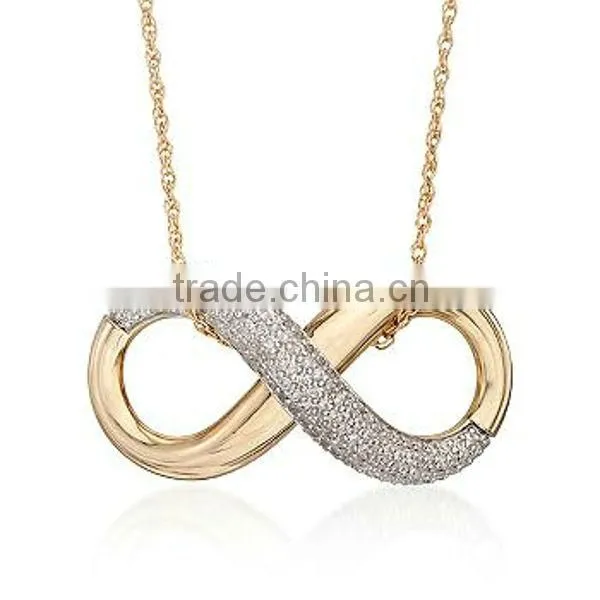 Valentines 925 Sterling Silver Double Infinity Love Pendant Necklace Jewelry