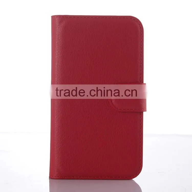 Factory Price Lichee Leather Pouch Wallet Case Folio Stand Cover for Samsung GALAXY J1 ACE