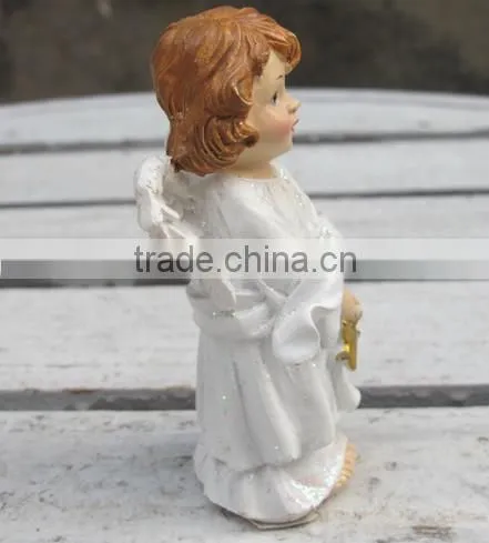 resin christmas angel with star statue for home/office decoration