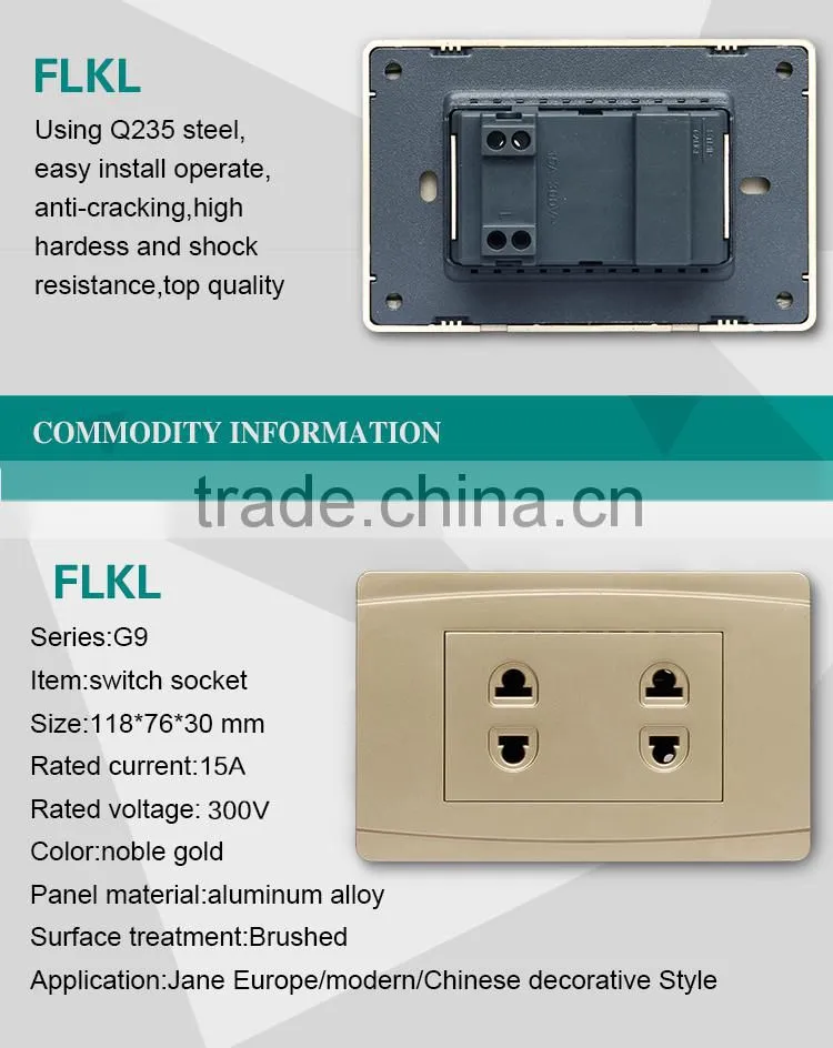 USA Standard wall mount 2 pin or 3 pin socket outlet plug