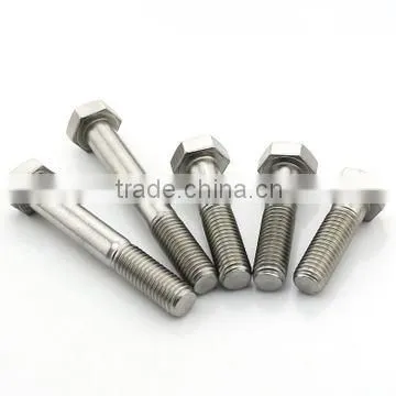Made in china stainless steel hex head bolt 316