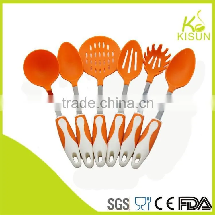 Nylon kitchen tool nylon spoon with stainless steel handle