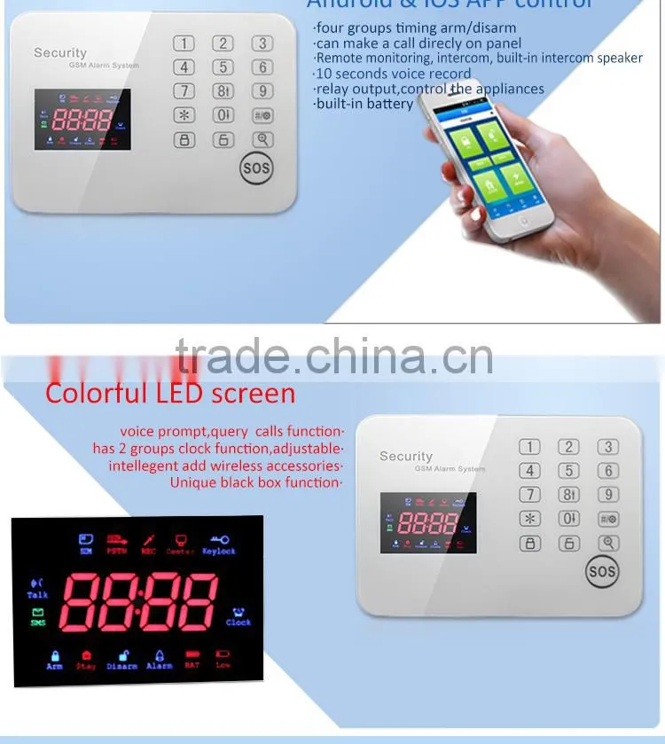 Burglar alarm/GSM Alarm System/Wireless GSM Alarm gsm alarm system intelligent home alarm wireless fire alarm system