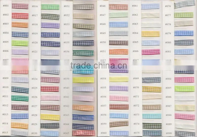High Quality 100% Polyester Plaid Ribbon For Sale