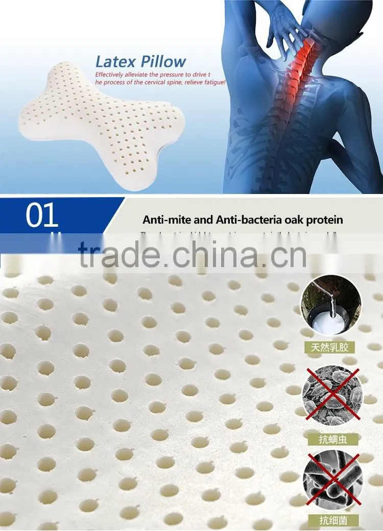XD-KO001 65D 100% natural latex car massage pillow/car neck pillow with size 30*20*10